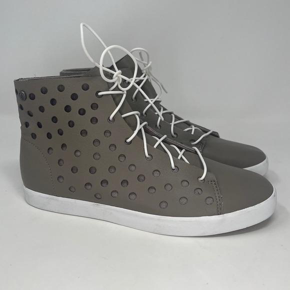 Volcom High Top Cut Out Circle Patterned Brown Sneakers Womens 8 - Picture 1 of 8